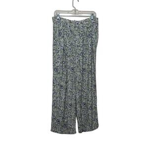 Part Two green paisley print pleated pants size 8